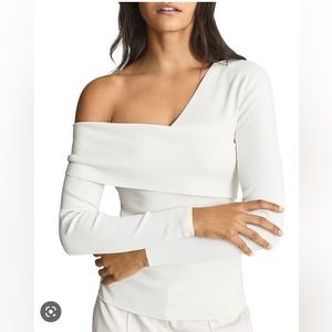 Reiss Eliah asymmetric knit top L/S